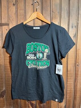 '47 Women's Black Boston Celtics 2024 Champions Graphic Tee